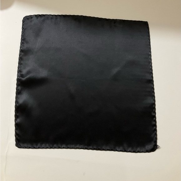 Men's Pocket Square Black Silk Scarf Handkerchief - Picture 2 of 6
